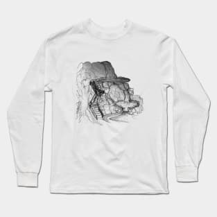 waterfall sketch: Quick sketch when I visited the waterfall. Feel the nature and forest Long Sleeve T-Shirt